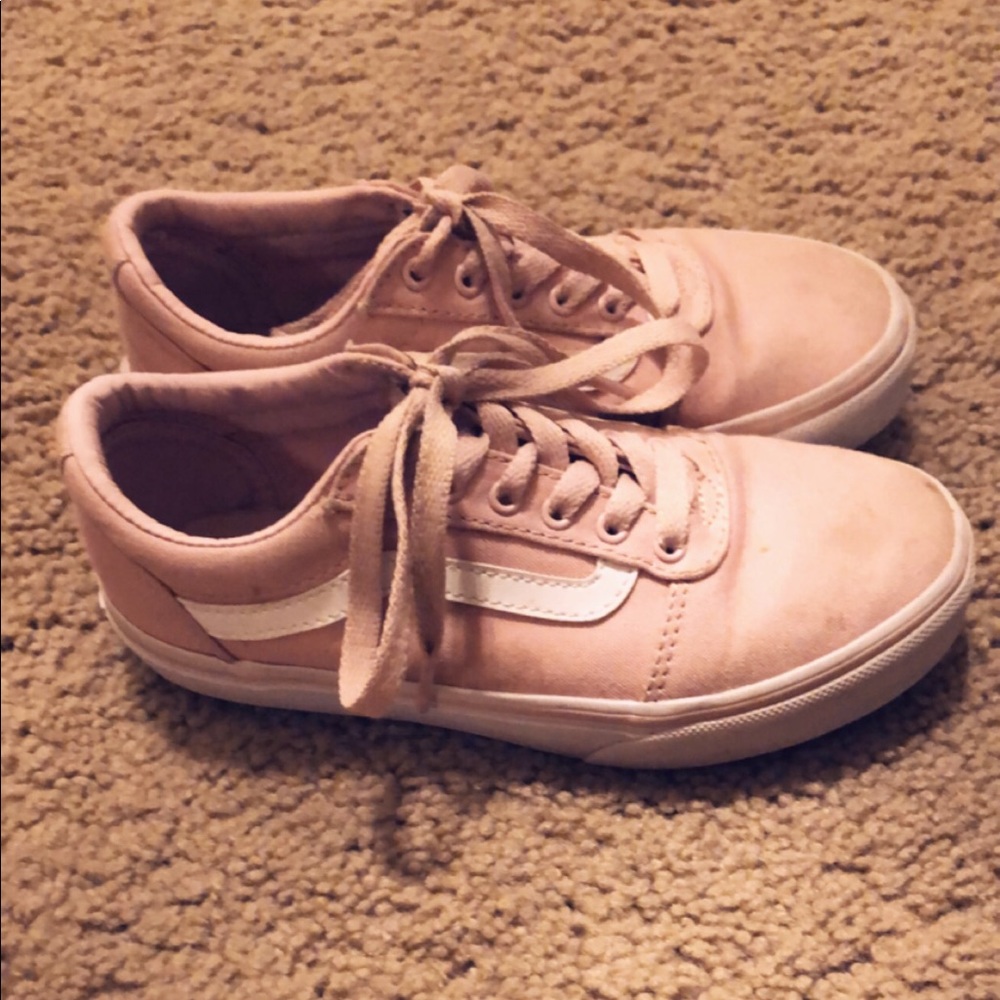 Girls Vans Size 1 pink & white